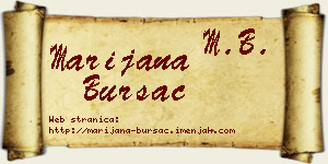Marijana Bursać vizit kartica